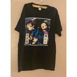 Fruit of the Loom Demon Slayer Tanjiro Nezuko Black T-shirt Sz M